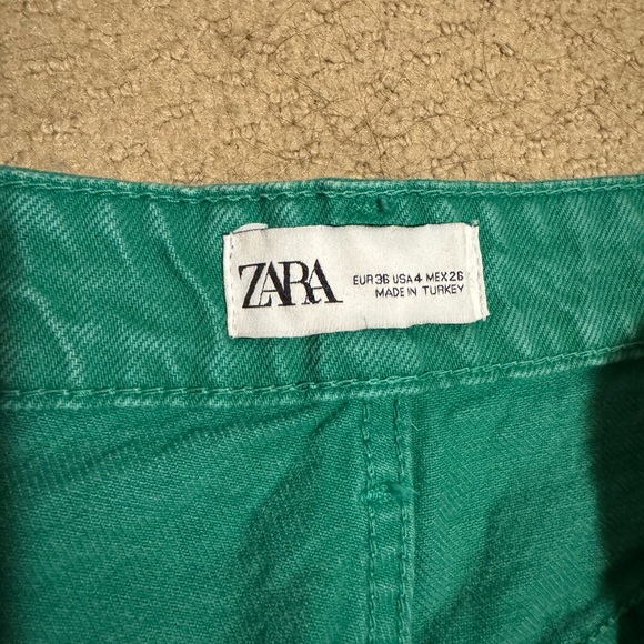 Green Zara Wide Leg Jeans - Picture 3 of 5